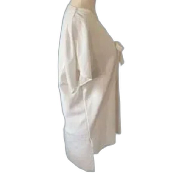 ZARA Woman Basic High Low White Tunic Short Sleeve Blouse Womens Medium - Picture 3 of 14